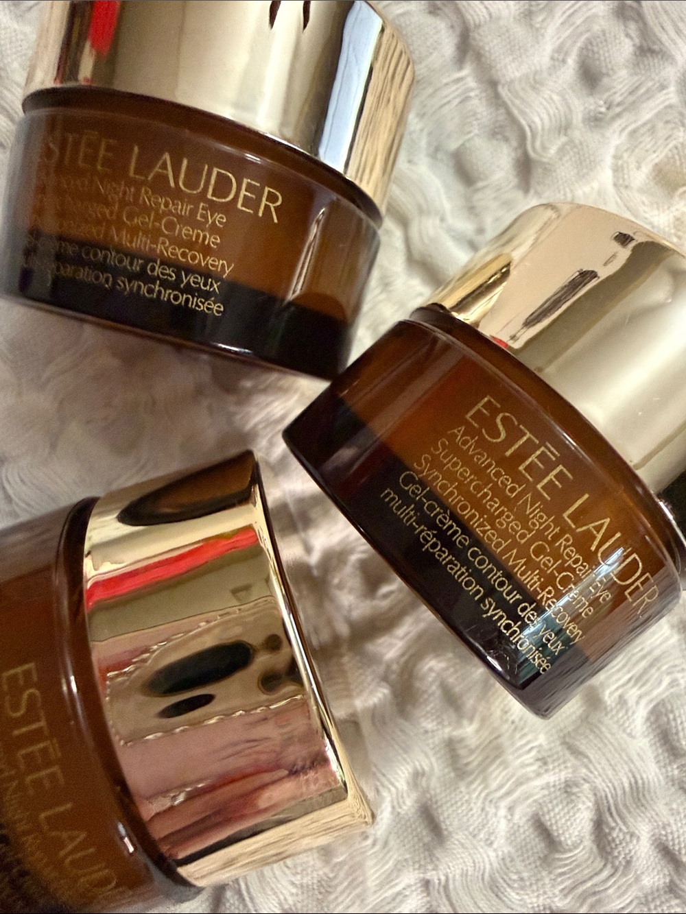 S Advanced Night Repair Eye Gel-Cream for Dark Circles (3) Jars .17 Travel Size